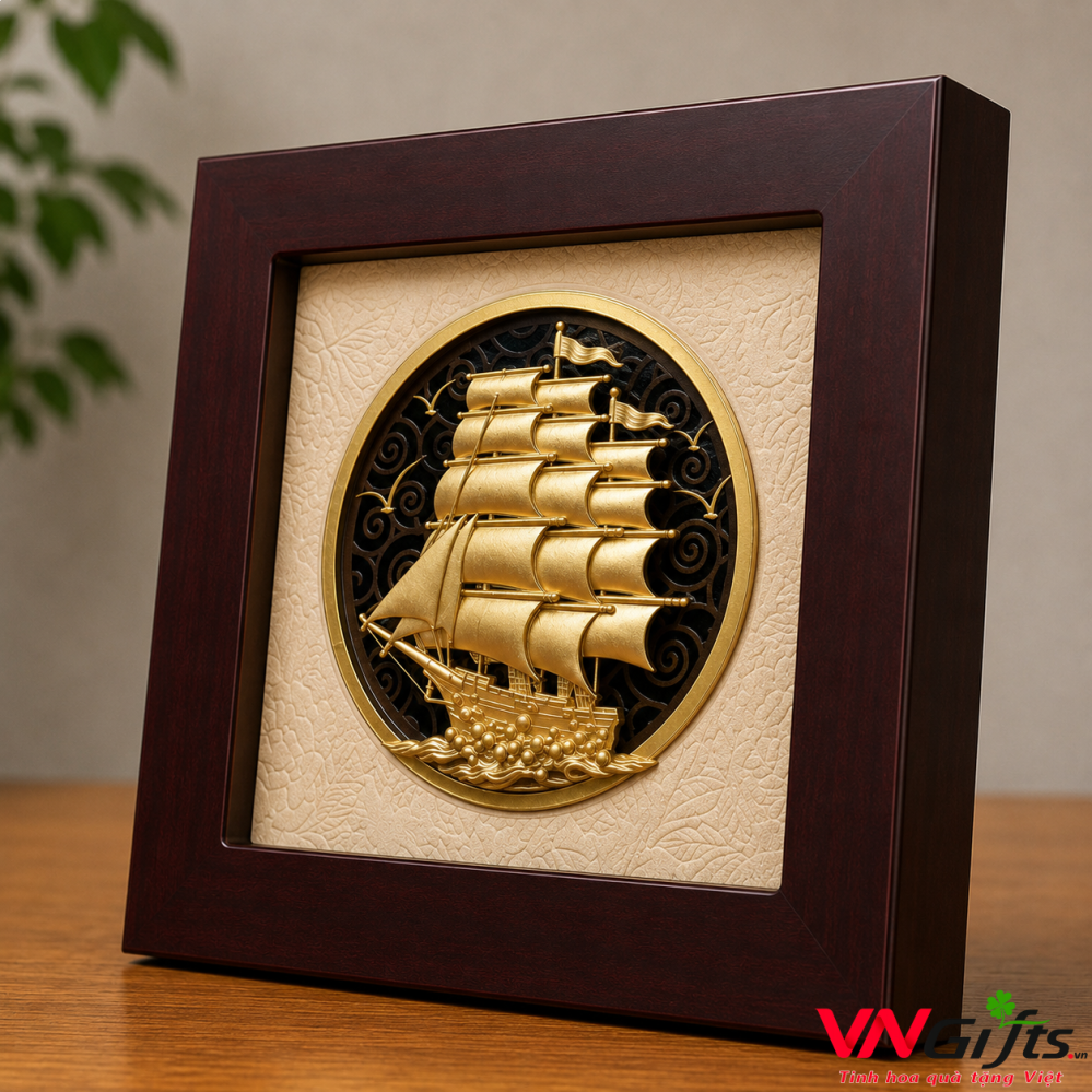 Tranh Thuận Buồm Xuôi Gió Dát Vàng 24k thumb